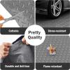 Garage Floor Mat, 1.5mm Thickened Flooring Roll for Under Car, Diamond Plate PVC Rubber Motorcycle Mat, Non-Slip Floor Protector for Garage Warehouse Trailer,Gray,1.5x7m view 3