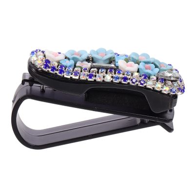 Alipis 1Pc Rhinestone Sunglasses Clip for Visor Stylish Holder Accessory with Card Clip for Tickets Rewards Fits All Vehicles Enhances Car Interior Decor