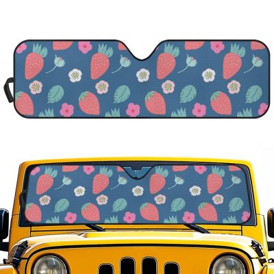 TSVAGA Car Windshield Sun Shade Compatible with Wrangler JK JKU TJ, Thickened Windshield Sunshades Blocks UV Rays and Keep Interior Cool, Carrot Blue