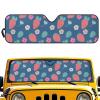 TSVAGA Car Windshield Sun Shade Compatible with Wrangler JK JKU TJ, Thickened Windshield Sunshades Blocks UV Rays and Keep Interior Cool, Carrot Blue view 1