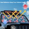 TSVAGA Car Windshield Sun Shade Compatible with Wrangler JK JKU TJ, Thickened Windshield Sunshades Blocks UV Rays and Keep Interior Cool, Carrot Blue view 4