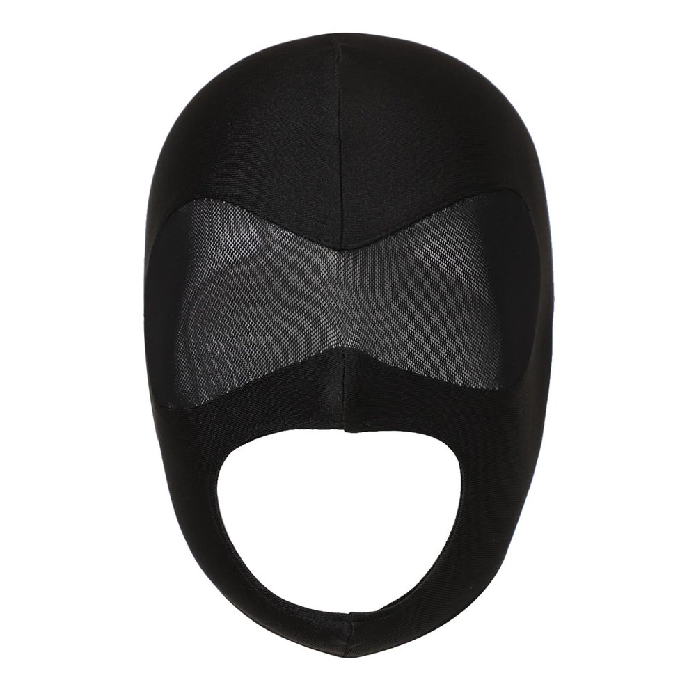 Hansber Adult Full Head Cover Breathable Cut Out Face Mask Headgear Stretchy Balaclava Hoods for Cosplay Nightclub Motorcycle Black A Small
