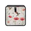 Tatenale Poppy Flowers and Hummingbirds Beige Car Trash Can Foldable Hanging Waterproof Medium Automotive Garbage Cans Trash Bin Storage Bag Car Dustbin Organizer Accessories Large 11x11x5.9 view 2