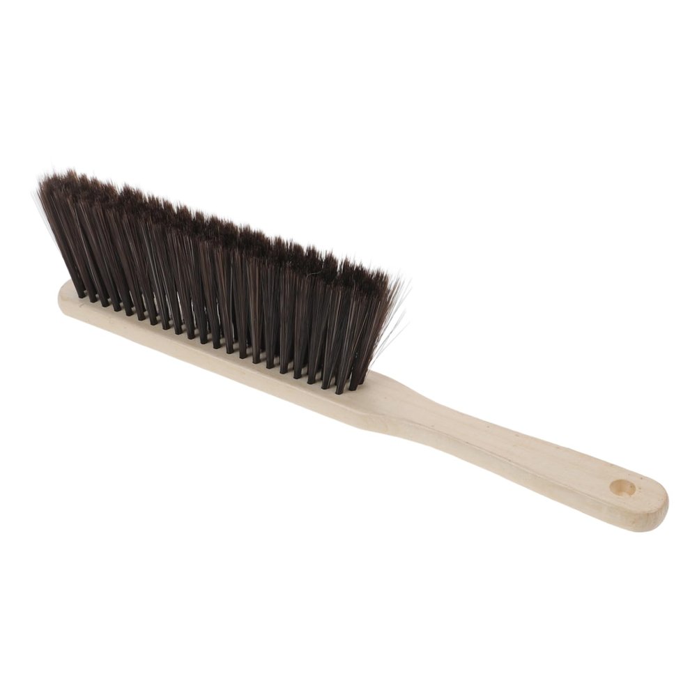 Wooden Bed Brush with Curved Long Handle for Bedding