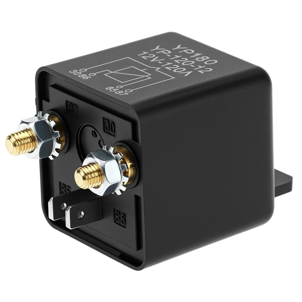 QWORK 200A 12V Continuous Duty Relay, 4 Pin SPST High Current Split Charge Switch, On/Off Control Relay