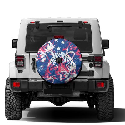 Foruidea Leopard Pattern Spare Tire Cover with Backup Camera Hole Wheel Tire Cover Fit Trailer, RV, SUV and Many Vehicle 16inch