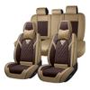 JXTH Fit for Kia Telluride Seat Covers 2020-2026, Nappa Leather, 360 Full Protection, Thick Padding & Memory Foam, Waterproof & Stain-Resistant Car Seat Cover (Luxury 5 Seats,Brown&Beige) view 1
