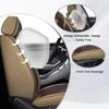 JXTH Fit for Kia Telluride Seat Covers 2020-2026, Nappa Leather, 360 Full Protection, Thick Padding & Memory Foam, Waterproof & Stain-Resistant Car Seat Cover (Luxury 5 Seats,Brown&Beige) view 2
