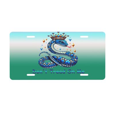 Don't Tread On Me Green License Plate Car Front License Plates with 4 Holes Funny Aluminum Metal for Car Accessory Novelty Vanity Tag for Us Canada License Plate Men Women Made in USA 6 * 12 in