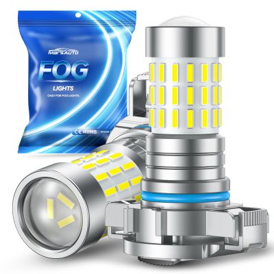 Marsauto 5202 LED Fog Light Bulbs, 10,000 lumens 6000K Cool White, 48 Chips DRL Bulb, 5202 Led Bulb 1:1 Mini Size 5202 5201 PS24W Fog Lights Led, 360 Illumination, Side Marker Lights
