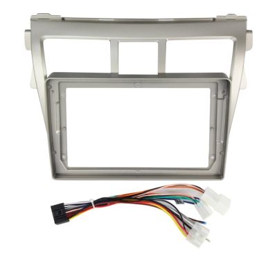 KITQLPG Android Radio Car DVD Player Car Frame Fascia Compatible with Vios 2007-2012 Car Video Panel Fascia Trim Power Wire