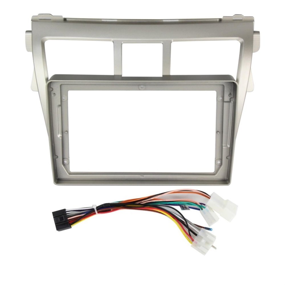 KITQLPG Android Radio Car DVD Player Car Frame Fascia Compatible with Vios 2007-2012 Car Video Panel Fascia Trim Power Wire