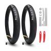 2Pcs 12 1/2 x 2 1/4 Inner Tube with CR202 Valve Stem Compatible with 12x2.125 12.5 x 2.25 Most Electric Bike/Bike/Scooter, 12" Heavy Duty Bike Tube with 47pc Reflective Stickers, 2 Tire Levers view 1