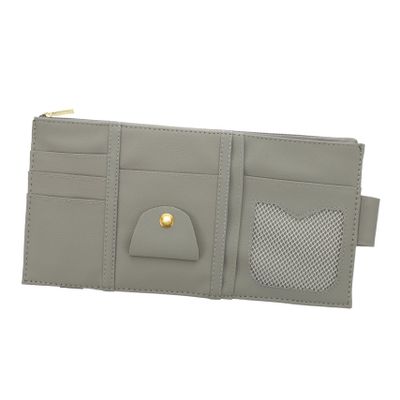 Zerodeko Visor Organizer PU Leather Visor Storage Case for Documents Multi-Purpose Auto Interior Accessory Suitable for Vehicle Types