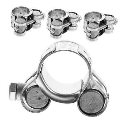 CHILDWEET 4Pcs Heavy Duty Bolt Hose Clamps Adjustable Stainless Steel Clips for Applications Sturdy and Reliable for Fixing Hoses Tubes and Fuel Lines