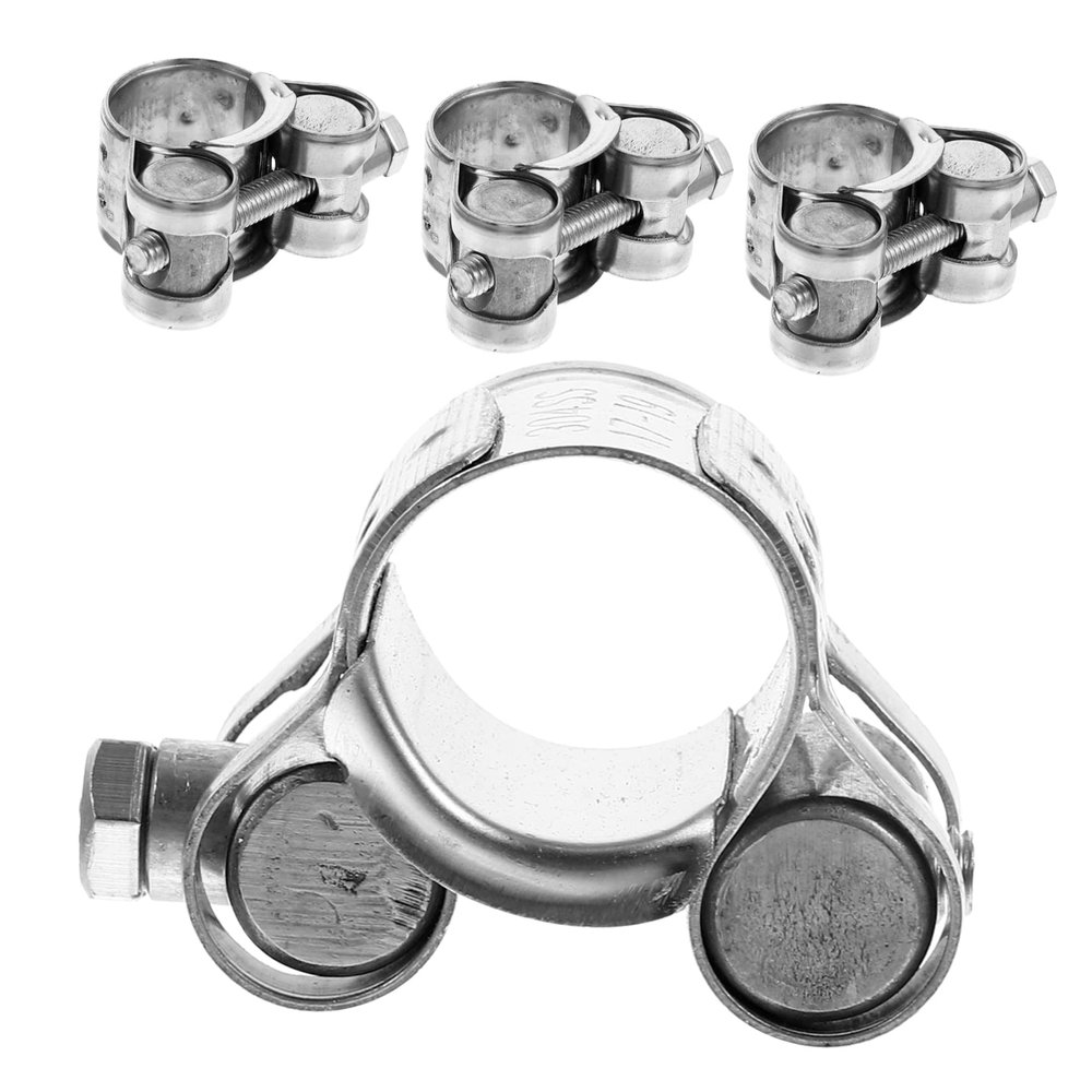 CHILDWEET 4Pcs Heavy Duty Bolt Hose Clamps Adjustable Stainless Steel Clips for Applications Sturdy and Reliable for Fixing Hoses Tubes and Fuel Lines