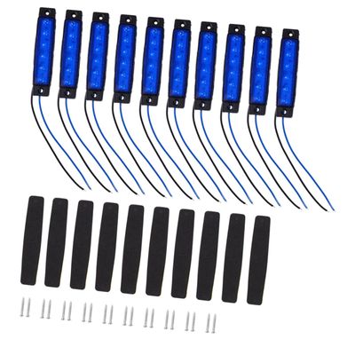 Alipis 12Pcs LED Side Light Kit Blue Plastic Lighting Tools for Truck Trailer Boat Easy to Install Durable Safe for Use