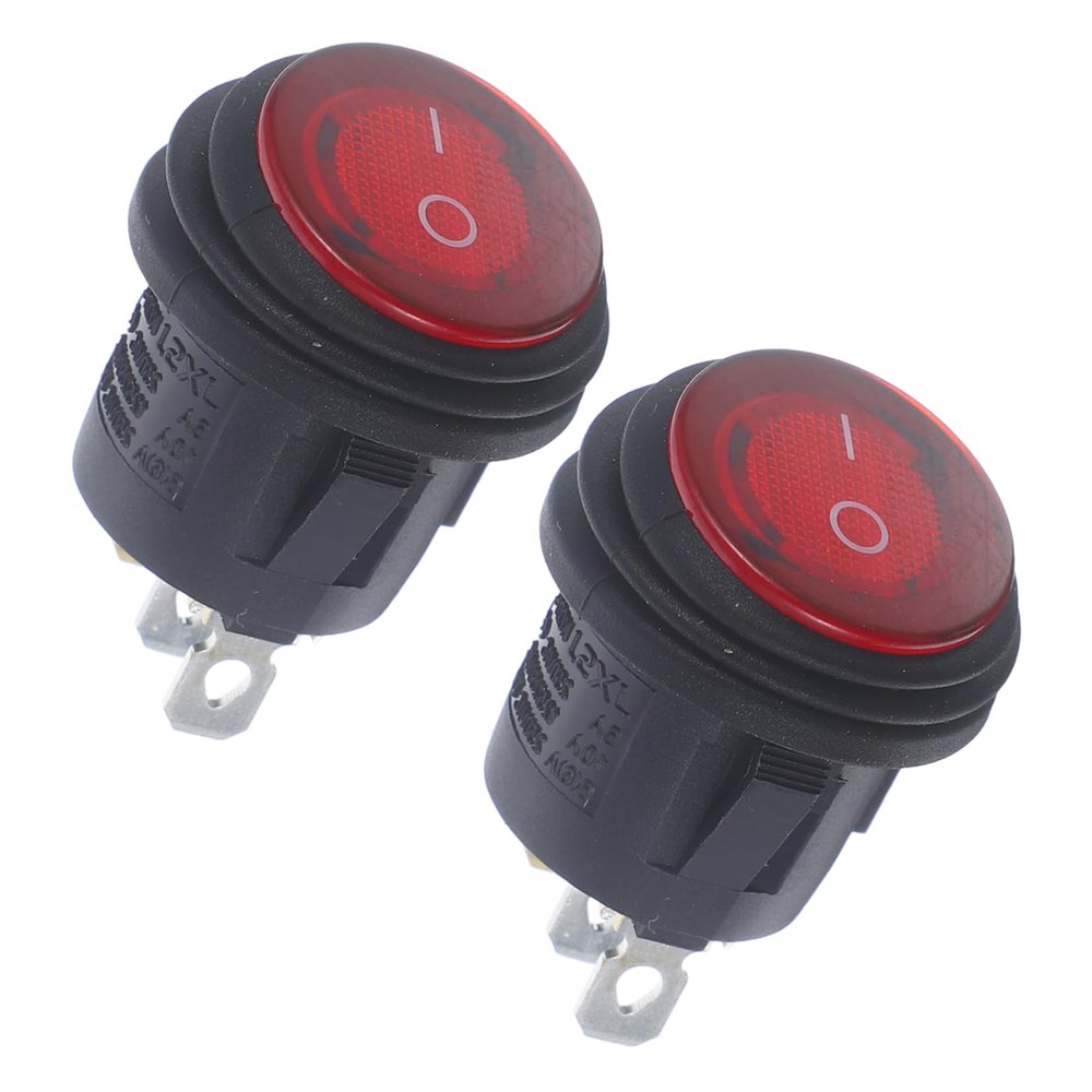 Vaguelly 2pcs Toggle Red Led Indicator Pin Heavy Duty Rocker for Automotive Applications