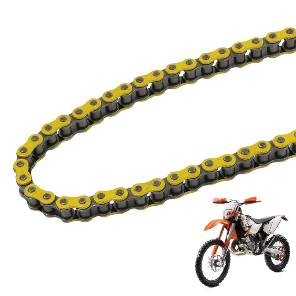 428H Drive Chain 110L Links Motorcycle Chain Compatible with 50cc 70cc 90cc 110cc Dirt Bikes ATV Quads and Bicycles LINGQI Racing Replacement Part(Yellow)