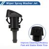 Edinstry Windshield Washer Nozzle No.4805742AB for Chrysler Town & Country 20082016, Dodge Grand Caravan, Ram C/V, Front Spray Jet with 2 Y Connectors, Black Plastic 1 Set view 2