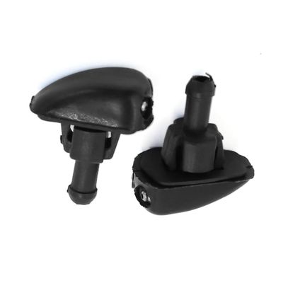 Edinstry 2PCS Universal Windshield Washer Nozzles, Double Hole Spray Injector Jets for Car Front Windshield Glass Cleaning, Black Plastic