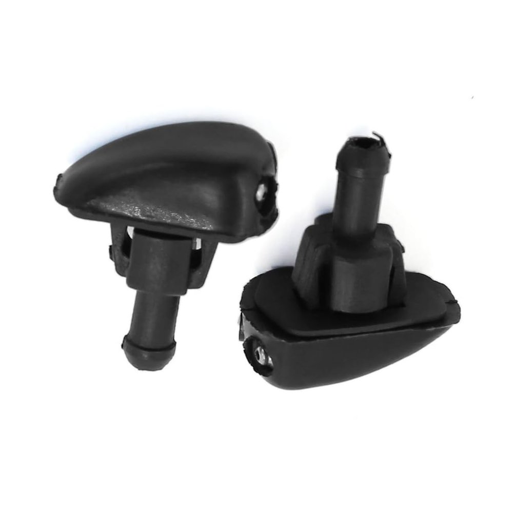 Edinstry 2PCS Universal Windshield Washer Nozzles, Double Hole Spray Injector Jets for Car Front Windshield Glass Cleaning, Black Plastic