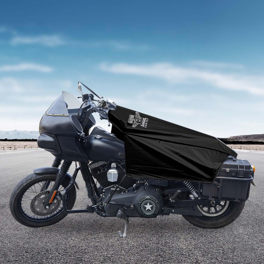 GARGOYLE BELLS Motorcycle Cover Seat Shade Cover Bike Covers Lightweight Half Covers Outdoor Sun Protection All Season Fits Various Motorcycle Models - Black, L