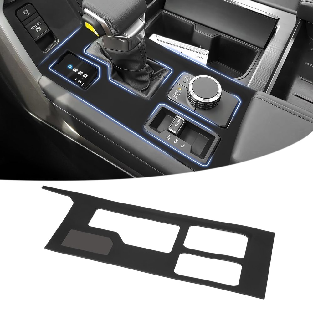 Autorder Central Control Gear Shift Panel Trim Cover for 2022 2023 2024 2025 2026 Toyota Tundra/Sequoia Accessories,Silicone Dashboard Gear Shift Cover Panel for Scratch & Dust Resistant - Black