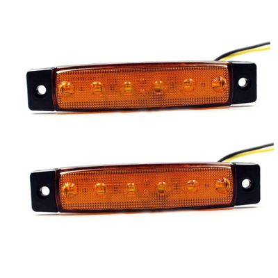 Zerodeko 6 LED Yellow Truck Side Signal Lights 12V LED Tail Lights for Trailers Turn Signal Compatible Trucks and RVs