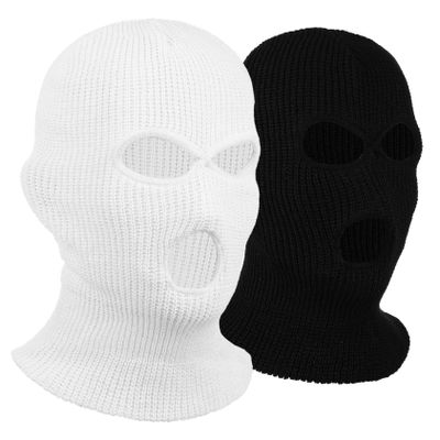 Ipetboom 2Pcs Knitted Balaclava Masks for Adults Warm Hood Masks with Eye and Mouth Fit for Skiing Cycling Cosplay and Outdoor Activities Comfortable and Stretchable Multi