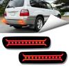 BINQIGOO LED Rear Bumper Reflector Lights Trim for Toyota Land Cruiser LC100 1998-2007, for Lexus LX470| Red Sequential Turn Signal,DRL&Brake Light |Replacement for OEM 8191048050, 8192048050 (Smoked) view 1