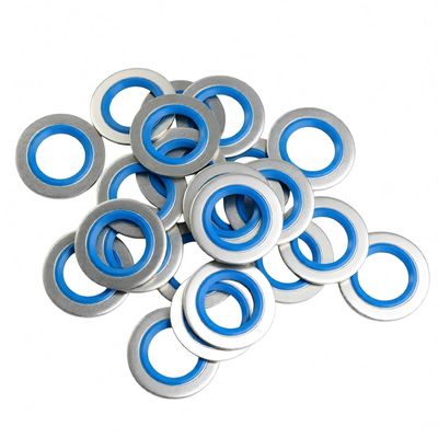 25PCS Blue Metal/Rubber Drain Plug Gasket, Fits 1/2Do, 9/16, M14 Replace 097-025, 65269, 097-828CD, E0FZ-6734-A, E3DZ-6734-A, E9DZ-6734-B, F3DZ-6734-A, F77Z-6734-AB, ZZL0-10-403A (24.7x13.5mm)