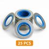 25PCS Blue Metal/Rubber Drain Plug Gasket, Fits 1/2Do, 9/16, M14 Replace 097-025, 65269, 097-828CD, E0FZ-6734-A, E3DZ-6734-A, E9DZ-6734-B, F3DZ-6734-A, F77Z-6734-AB, ZZL0-10-403A (24.7x13.5mm) view 2