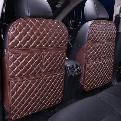 2 Pcs Car Seat Kick Mats Back Seat Protector for Mercedes Benz C-Class C180 C200 C220d C300 C300d C400 AMG C43/C63/C63S, Car Leather Kick Mats,Car Seat Back Protection Pad,Anti-Kick Scratch Resistant