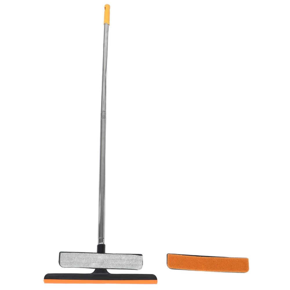 Gatuida Car Window Squeegee Scrubber with Long Handle Multi Functional Tool for Windshield and Windows Soft Bristles for Efficient Cleaning Durable Construction User Friendly Design