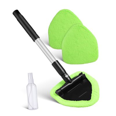 Alipis Extendable Windshield Cleaner with Soft Cloth Pads Non-slip Grip Car Window Defogger Brush Versatile Glass Cleaning Tool for Cars Suvs and Trucks