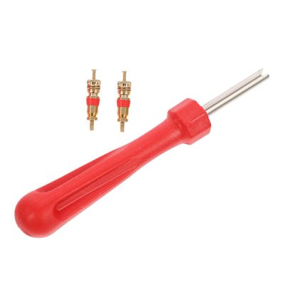 Anneome 1 Set Valve Core Remover Tool with Valve Cores for Quick Tire Replacement for Cars Motorcycles and Bicycles Durable Integrated Design for Go Maintenance