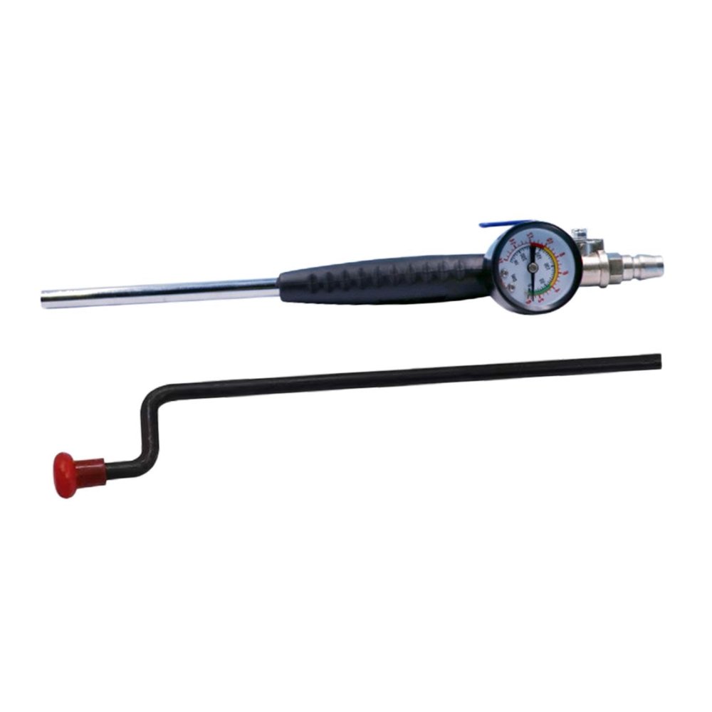 Tire Inflator Rod with Pressure Gauge 230 PSI Portable Hand Crank Air Pump Nozzle for Truck Motorcycle Car