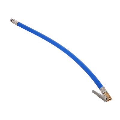Tire Inflator Air Tube with Copper Valve, Blue Rubber Hose