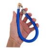 Tire Inflator Air Tube with Copper Valve, Blue Rubber Hose view 3