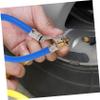 Tire Inflator Air Tube with Copper Valve, Blue Rubber Hose view 4