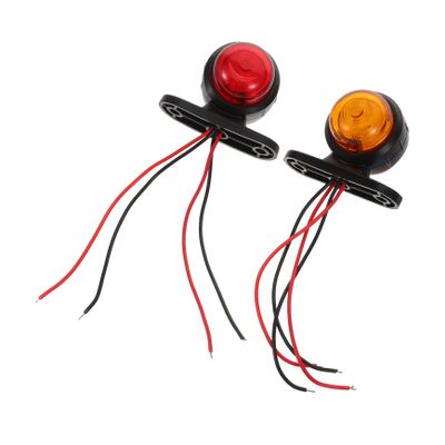 Cabilock 2pcs LED Tail Lights for Trucks Trailers Dual Color Side Marker Lights with Red Yellow Leds Turn Signal Lighting for Rvs Buses High Visibility Safety Accessories
