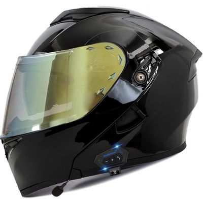 Bluetooth Modular Motorcycle Helmet DOT Approved Flip Up Full Face Integrated Anti-Fog Double Visor Helmet Street Bike Helmet Built-in Dual Speaker with Microphone for Adults Men and Women(21,XX-Large