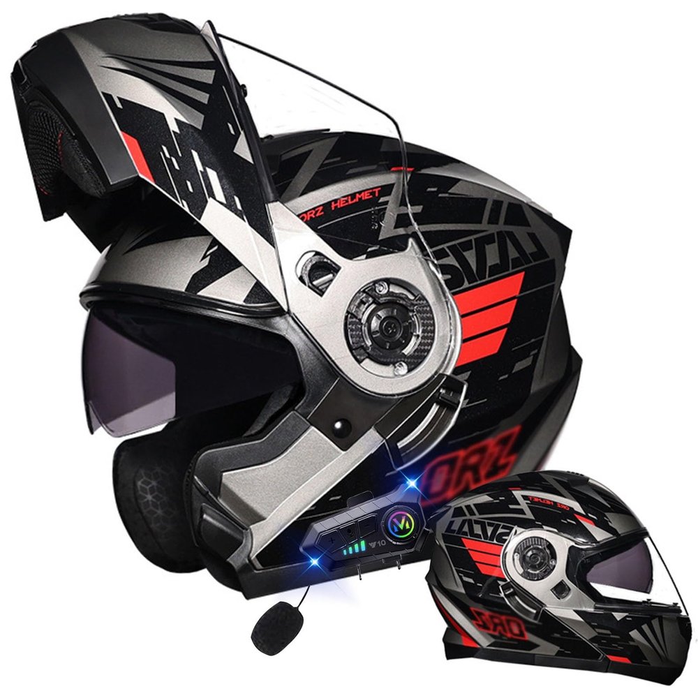 Adult Motorcycle Modular Full Face Helmet Flip-Up Dual Visor DOT Approved Helmet Premium motorcycle modular helmet for male and female riders with pull-down visor for motorcycles, cruisers, tourers, b