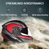 Adult Motorcycle Modular Full Face Helmet Flip-Up Dual Visor DOT Approved Helmet Premium motorcycle modular helmet for male and female riders with pull-down visor for motorcycles, cruisers, tourers, b view 4