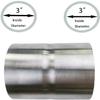 3" ID to 3" ID Exhaust Pipe Coupler Adapter Connector Stainless Steel view 2