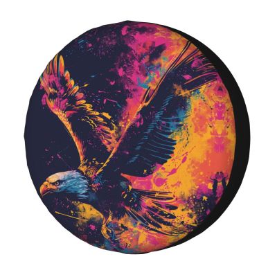 Foruidea Rock and Roll Eagle Fly Spare Tire Cover Dust-Proof Wheel Tire Cover Fit Trailer, RV, SUV and Many Vehicle 15 Inch