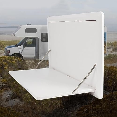 ZOCWJK Rv Folding External Table, Hanging Drop Down Wall Leaf Tables, Rv Dinette Table, 31.5''L17.7''W, 25kg Load-Bearing, for Rv, Caravan(Without Lights