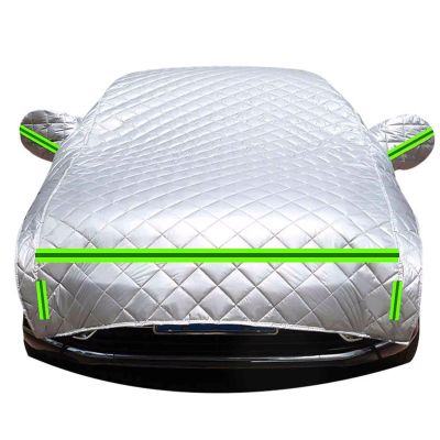 MotorCart Basics Half Hail Protection car Cover Compatible with Suzuki Swift Dzire 2008-2018, Snowproof, can Protect Your Windshield and roof in All Seasons (Silver)