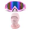 ZJNUO ATV Goggles with Balaclava face Mask for Men Women and Youth, Dirt Bike Motorcycle Motocross Riding Ski Goggles(Pink Color+Light Pink) view 1
